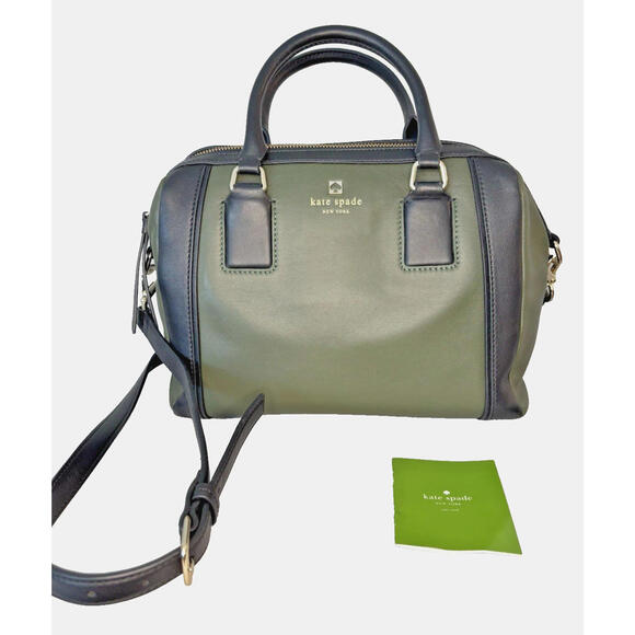 Kate Spade Gr/Bk Hudson Street Blake Cruiser Convertible Satchel Purse Bag EUC - Picture 2 of 6